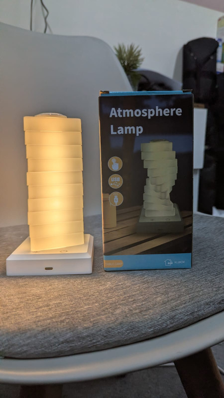Rechargeable Spiral RGB LED Atmosphere Lamp with Touch Control