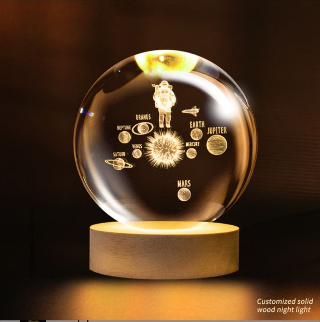 Color Changing LED 3D Crystal Ball -  Astronaut