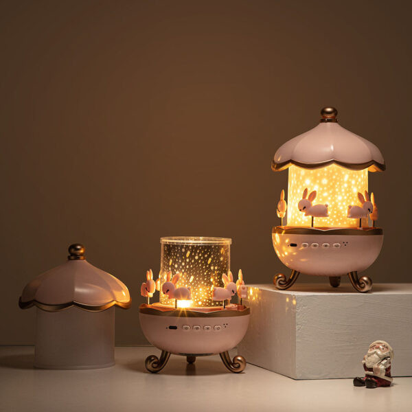 Remote Control Bluetooth Sound System, 12 Film Included Rotating 360° Star Lamp