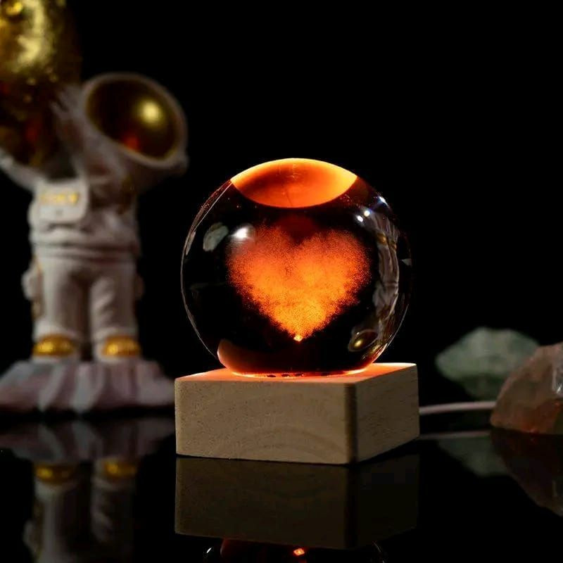 Color Changing LED 3D Crystal Ball -  Cloud Love